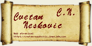 Cvetan Nešković vizit kartica